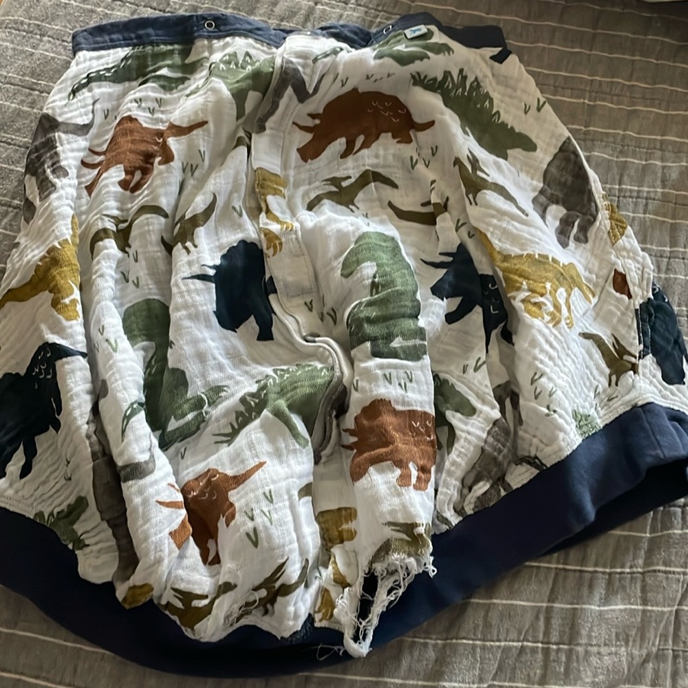 Little unicorn Cotton Muslin Car Seat Canopy - Dino Friends